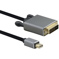 Helos Anschlusskabel, mini DisplayPort St./DVI St., PREMIUM, 1,0m, sc