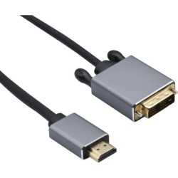 Helos Anschlusskabel, HDMI Stecker/DVI Stecker, PREMIUM 4K, 3,0m, sch