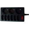 REV Socket line 9-fold 1,4 m with switch black