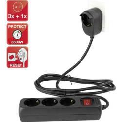 REV power strip 3+1-fold 2m + switch black