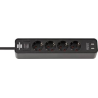 ECOLOR 4FACH USB SCHWARZ/SCHW -