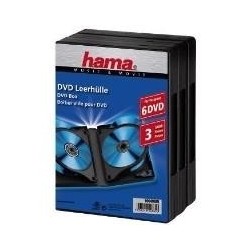 Hama DVD Box 6, Black, Pack - 3 pieces 6 dischi Nero (Hama 3x 6 DVD/B