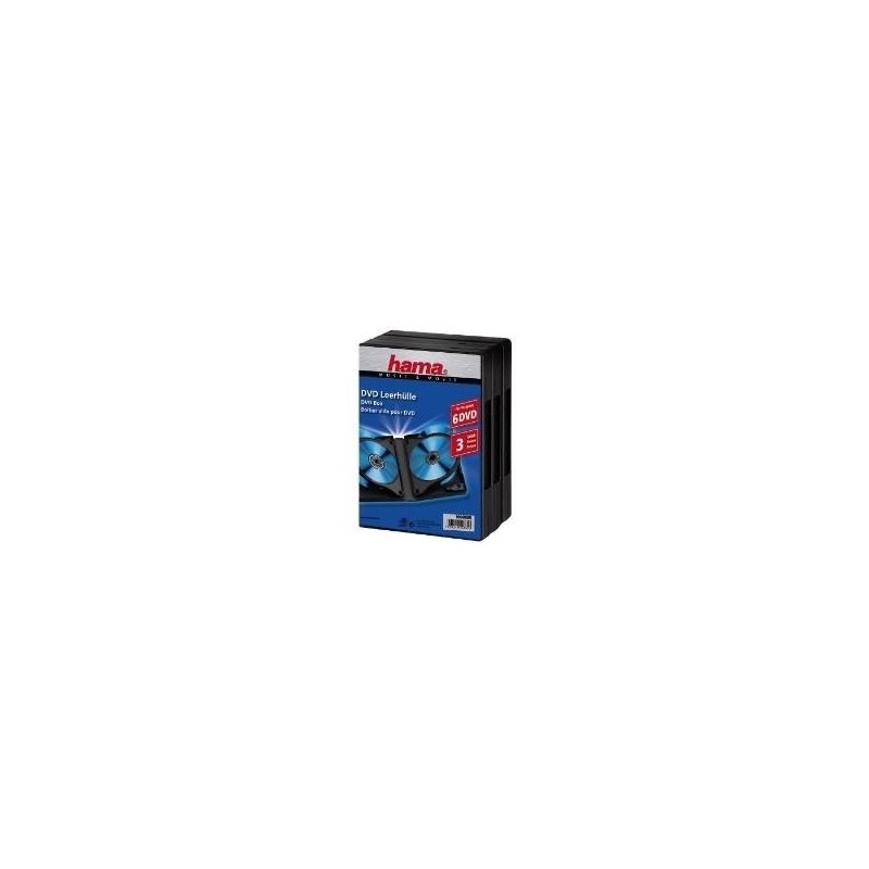 Hama DVD Box 6, Black, Pack - 3 pieces 6 dischi Nero (Hama 3x 6 DVD/B