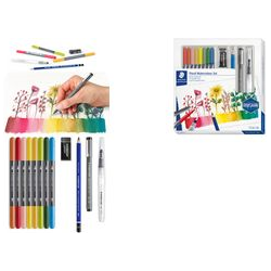 STAEDTLER Aquarell-Set Floral Watercolour Set Inhalt 8x Doppel-Faserm