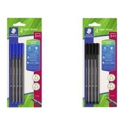 STAEDTLER Fineliner triplus blau 4er-Set retail