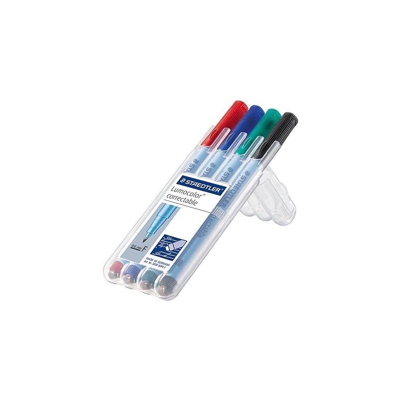 STAEDTLER Lumocolor correctable 305 Mark&Atilde;&cedil;r Sort Bl&Atilde;&yen; Gr&Atilde;&cedil;n R&Atilde;