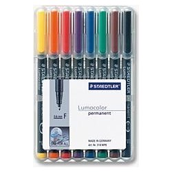 STAEDTLER Lumocolor 318 Fiberspidspen Sort Bl&Atilde;&yen; Brun Gr&Atilde;&cedil;n Orange