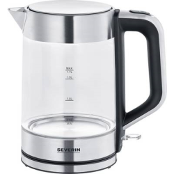 SEVERIN Kedel 1.7liter Glass/brushed stainless steel/black