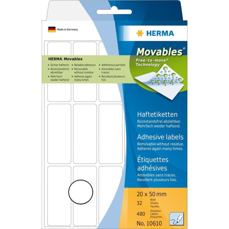 HERMA Movables Etiketter 20 x 50 mm 480etikette(r) 10610