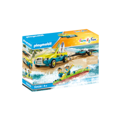 Playmobil Family Fun - Auto da spiaggia con rimorchio per canoa 7043