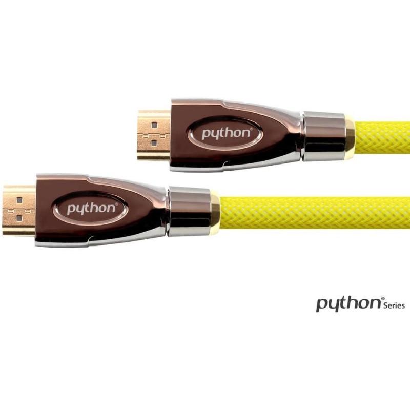 PYTHON HDMI 2.0 Kabel 0,5m Ethernet 4K*2K UHD vergoldet OFC gelb