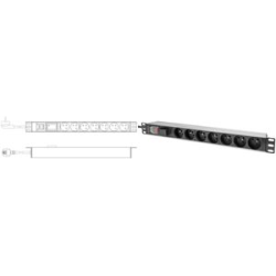 Digitus Socket strip with aluminum profile and switch, 7-way CEE 7/5 