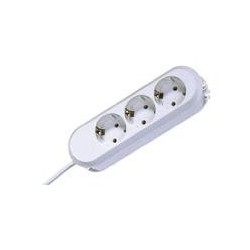 3-socket outlet white 5m