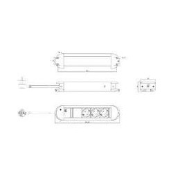 PRIMO 3xCEE7/3 power 2m CEE7/7