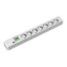 Bachmann 19&quot;-Steckdosenleiste PVC 1,5HE, 7-fach, lichtgrau 2,0m, mit 