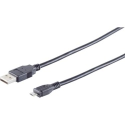 Helos USB 2.0 Kabel USB-A Stecker/USB-B micro Stecker 1,0 m schwarz