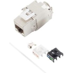 Helos Keystone - Modul RJ45 SLIM ,SNAP-In, Cat 6a, 180&deg;, werkzeuglos