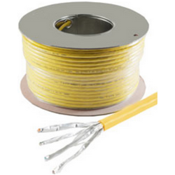 Helos Verlegekabel, Cat 7A, S/FTP, PiMF, LSZH, gelb, 100m Ring