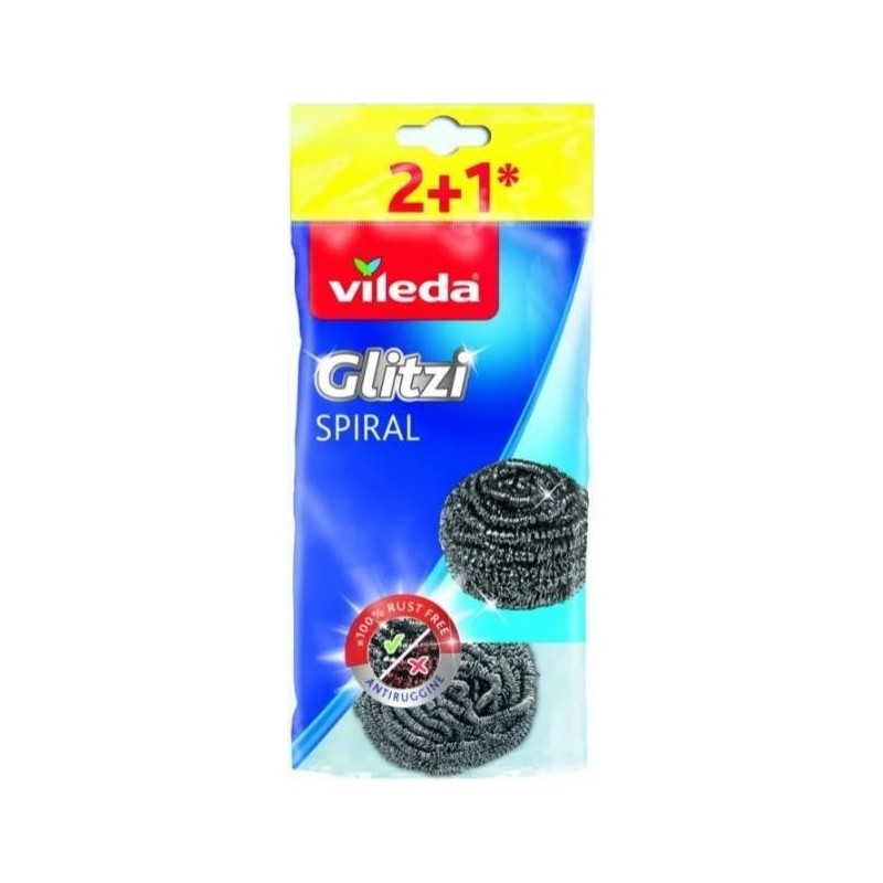 VILEDA steel scourer Glitzi Spiral INOX 2+1