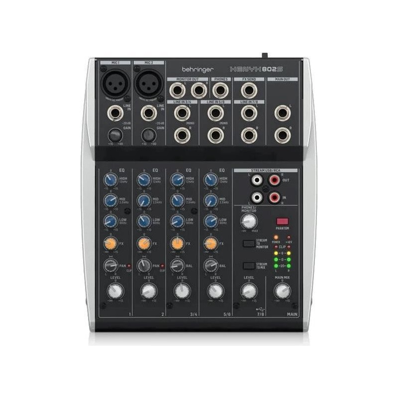 802S - Mixer analogico compatto a 8 canali con interfaccia USB