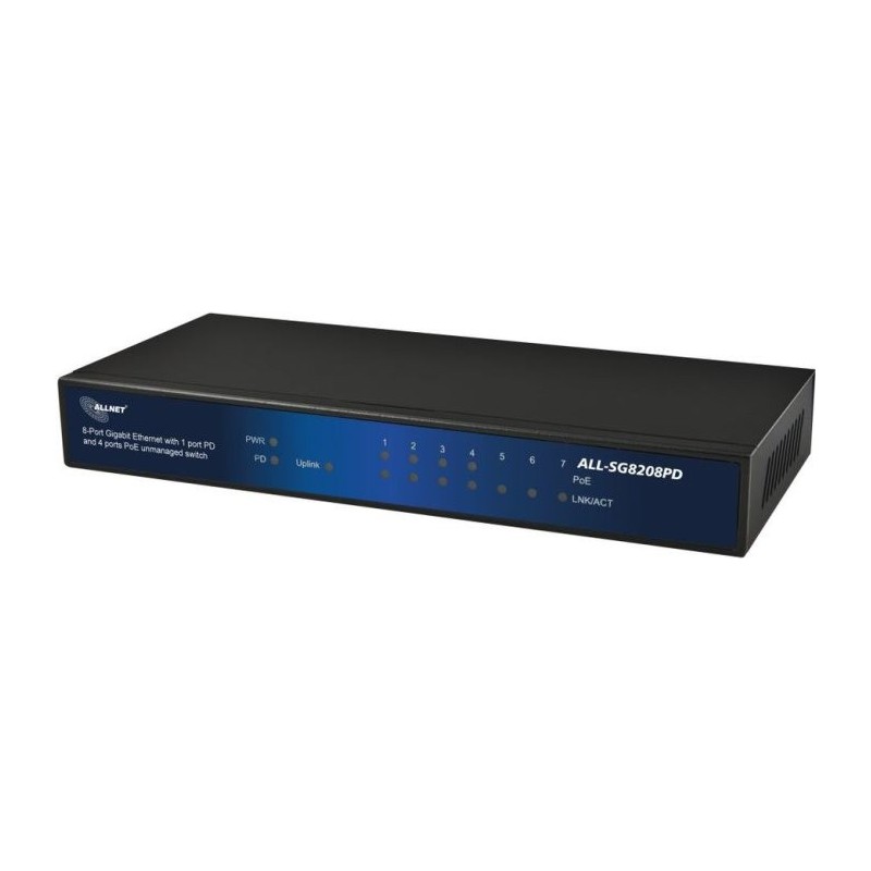 Allnet Switch 8 porte 10/100/1000TX non gestite di cui 4 porte PoE 4x