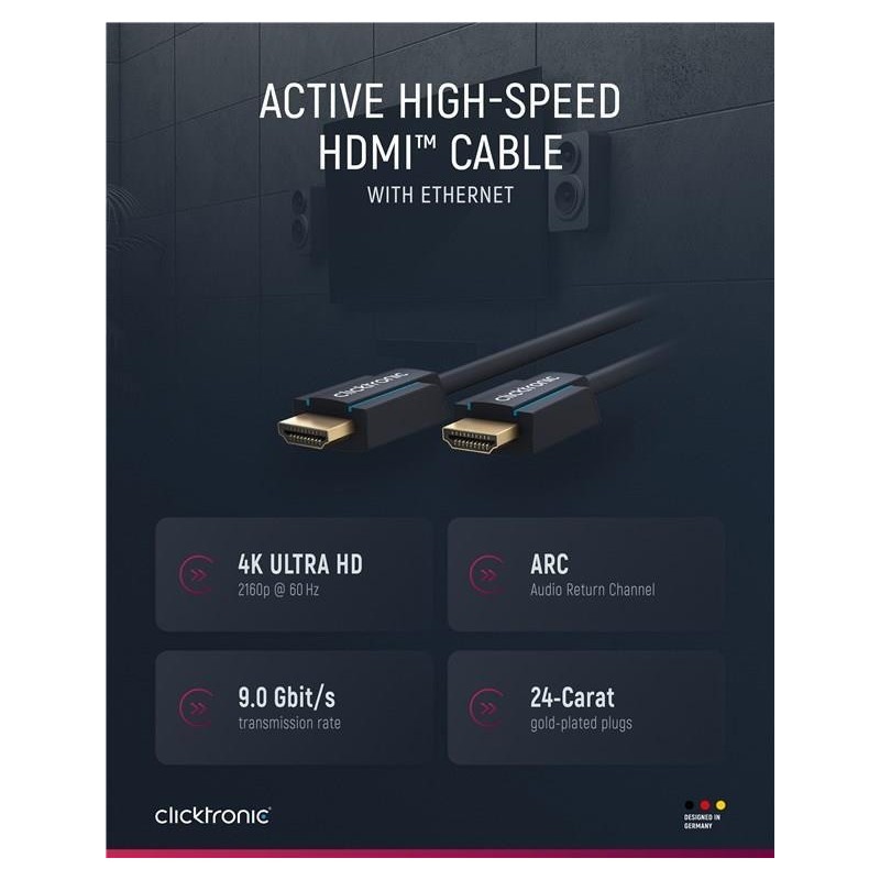 Active HDMI Cable w/Eth. M/M. Blue 20m Factory Sealed