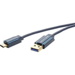 ClickTronic USB 3.0 USB Type-C kabel 3m Sort