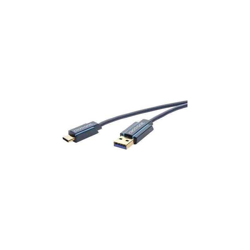 ClickTronic USB 3.0 USB Type-C kabel 3m Sort