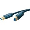 Clicktronic USB3.0 A/B Cable. M/M. Blue. 3.0m