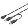 CAVO SPLITTER ALIMENTAZIONE USB 30 CONNETTORI 2XA - 1X MICRO B