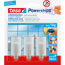 tesa Powerstrips Haken Small Trend matt chrom