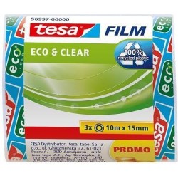 tesafilm eco&amp;clear Rolle 10m 15mm Promo Shrink 3St.