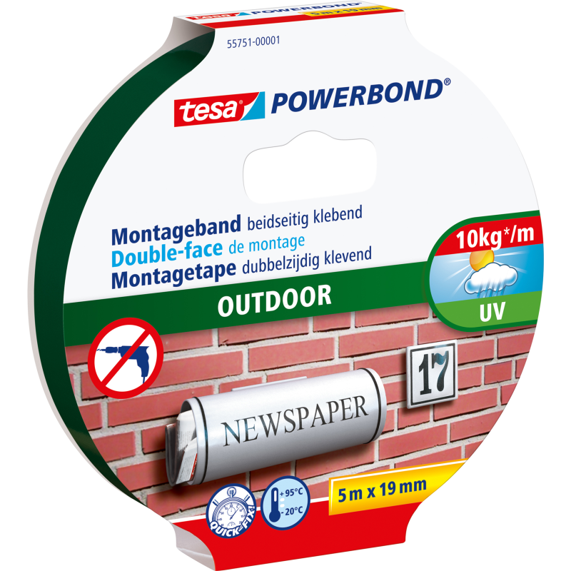 tesa Powerbond Montageband Outdoor 5m 19mm