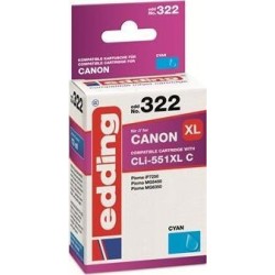 cartuccia per stampante edding EDD-322 ciano compatibile con Canon CL