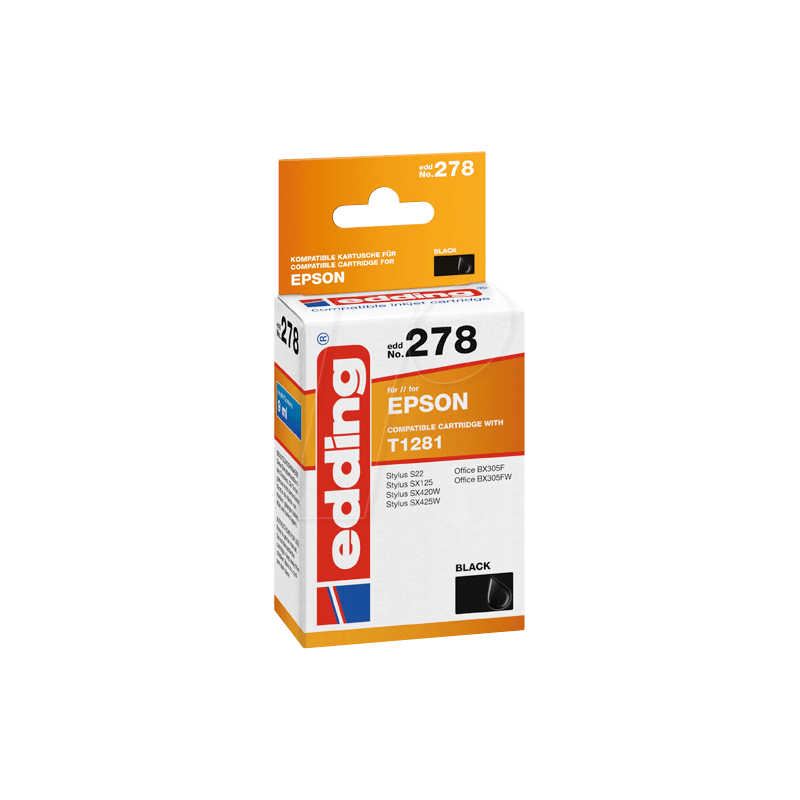 cartuccia per stampante edding EDD-278 nera compatibile con EPSON T12