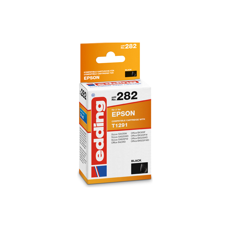 cartuccia per stampante edding EDD-282 nera compatibile con EPSON T12