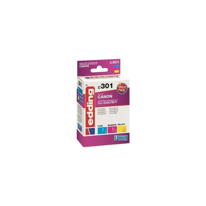 cartucce per stampante edding EDD-301 ciano, magenta, giallo compatib