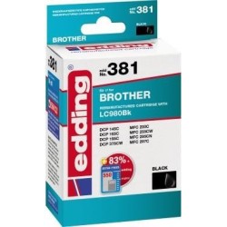 cartuccia per stampante edding EDD-381 nera compatibile con Brother L