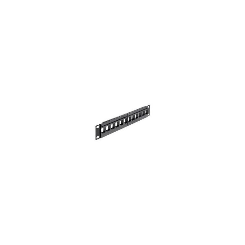 Delock Pannello patch Keystone da 10" a 12 porte nero