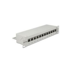 Delock 10&quot; Patchpanel 12 Port Cat.6A grau