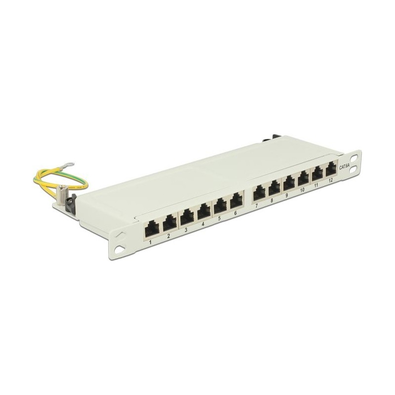 Delock 10&quot; Patchpanel 12 Port Cat.6A 0,5 HE grau