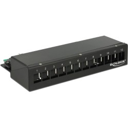 Delock Keystone Desktop Patch Panel 12 porte nero