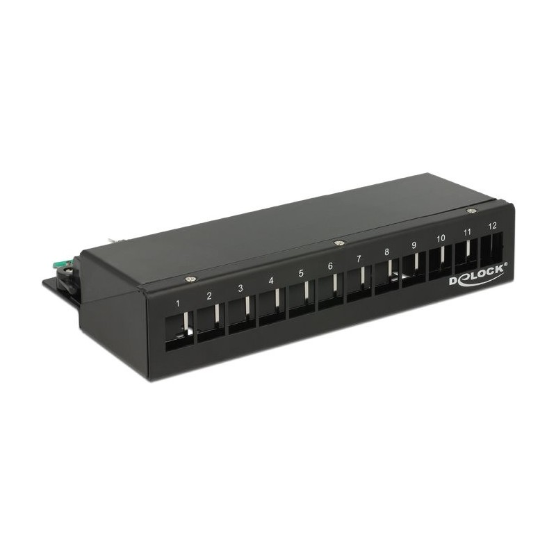 Delock Keystone Desktop Patch Panel 12 porte nero