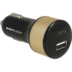 Navilock Kfz Ladeadapter 1 x USB Type-C + 1 x USB Typ-A