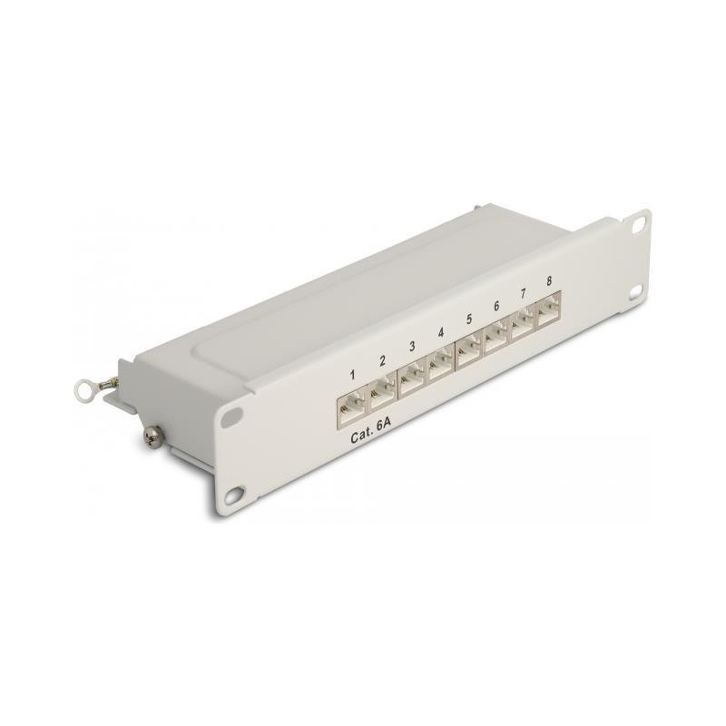 Delock 10&quot; Patchpanel 8 Port Cat.6A 1 HE grau