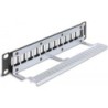 Delock 10&quot; Keystone Patchpanel 12 Port mit Entlastungsschiene 1 HE sc