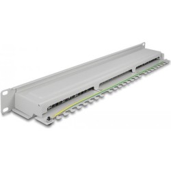 Delock 19&quot; Patchpanel 16 Port Cat.6A 1 HE grau