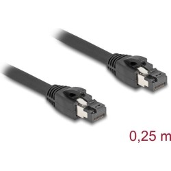 Delock RJ45 Netzwerkkabel Cat.8.1 S/FTP 25 cm bis 40 Gbps schwarz