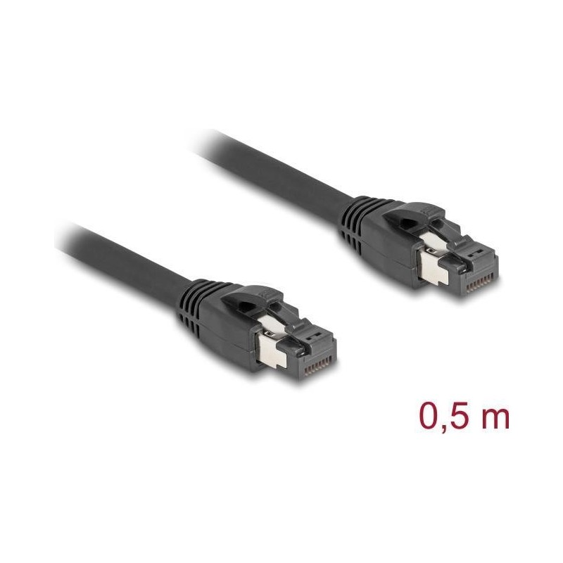 Delock RJ45 Netzwerkkabel Cat.8.1 S/FTP 50 cm bis 40 Gbps schwarz