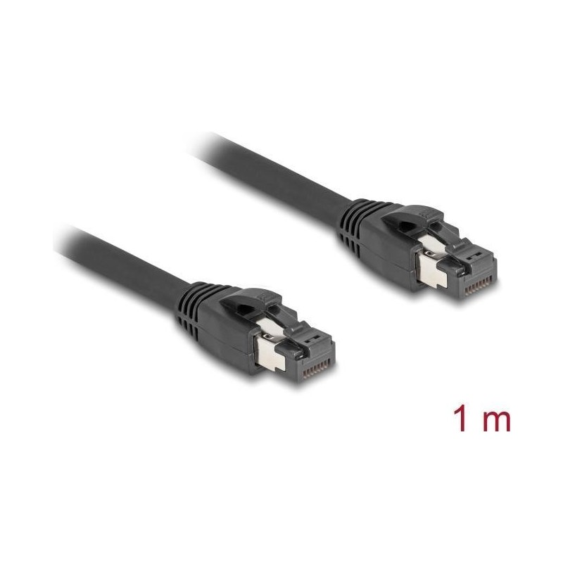 Delock RJ45 Netzwerkkabel Cat.8.1 S/FTP 1 m bis 40 Gbps schwarz